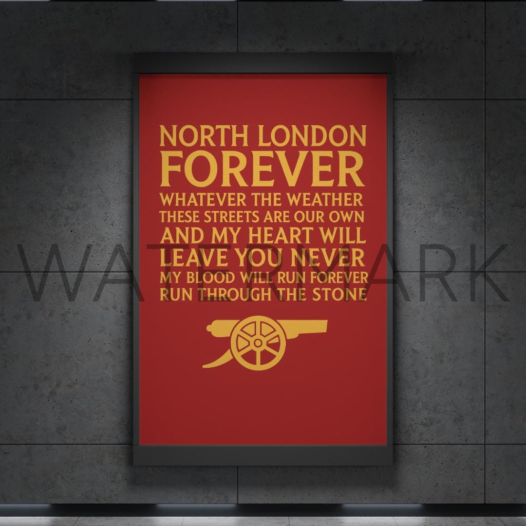 North London Forever Arsenal F.C. Print. 2025 Edition | Home Wall Art | Emirates Stadium Gifts For Him & Her | Gifts For Arsenal Fans