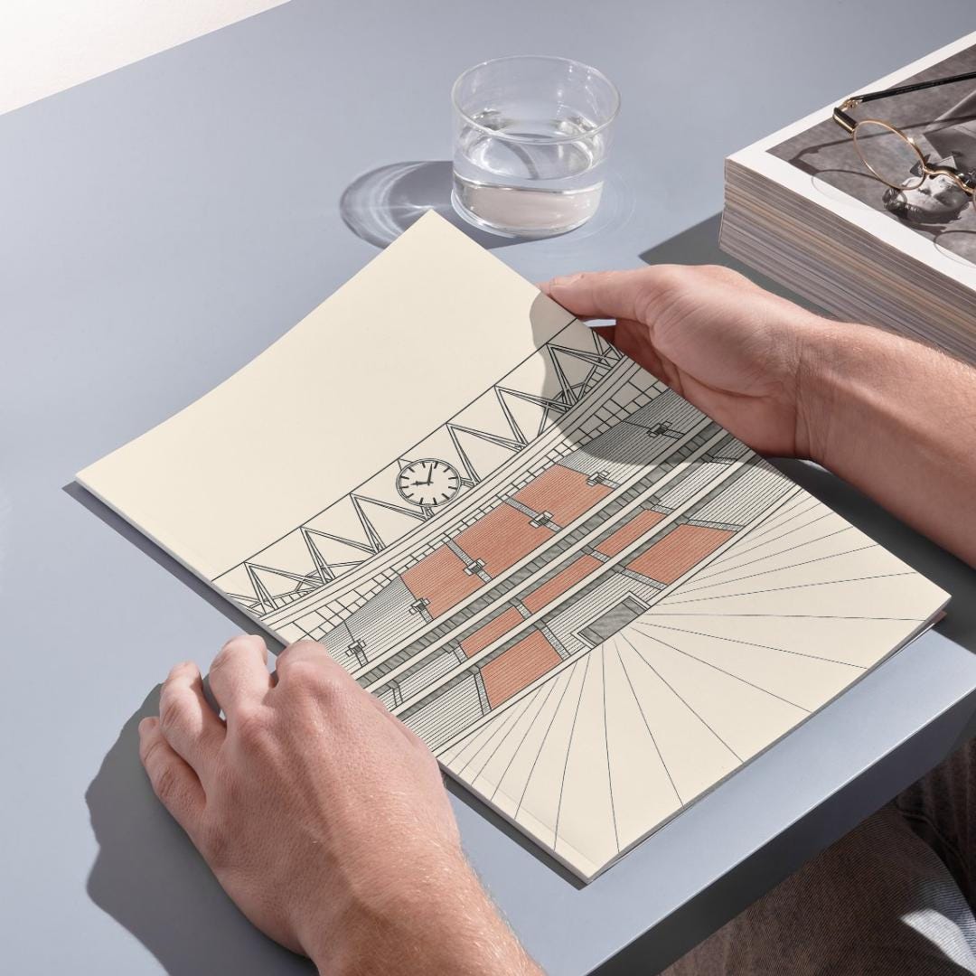 Emirates Stadium Print β Arsenal F.C. Minimalist A3 Wall Art | Architectural Football Poster | Gooner Gift | North London Football Decor