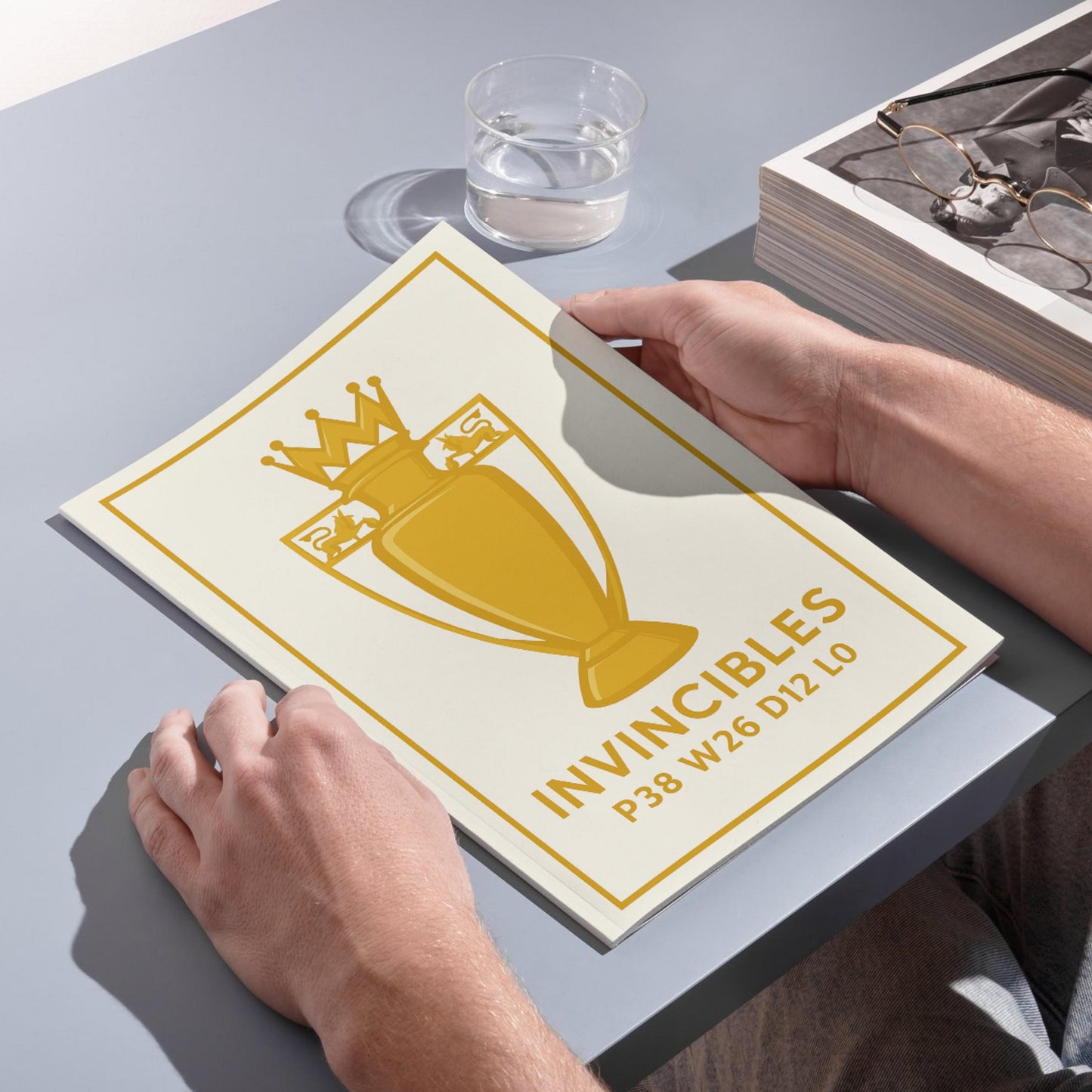 Arsenal Invincibles Poster – Gold Premier League Trophy A3 Print | 2003/04 Unbeaten Season Wall Art | Gooners Gift & Football Decor
