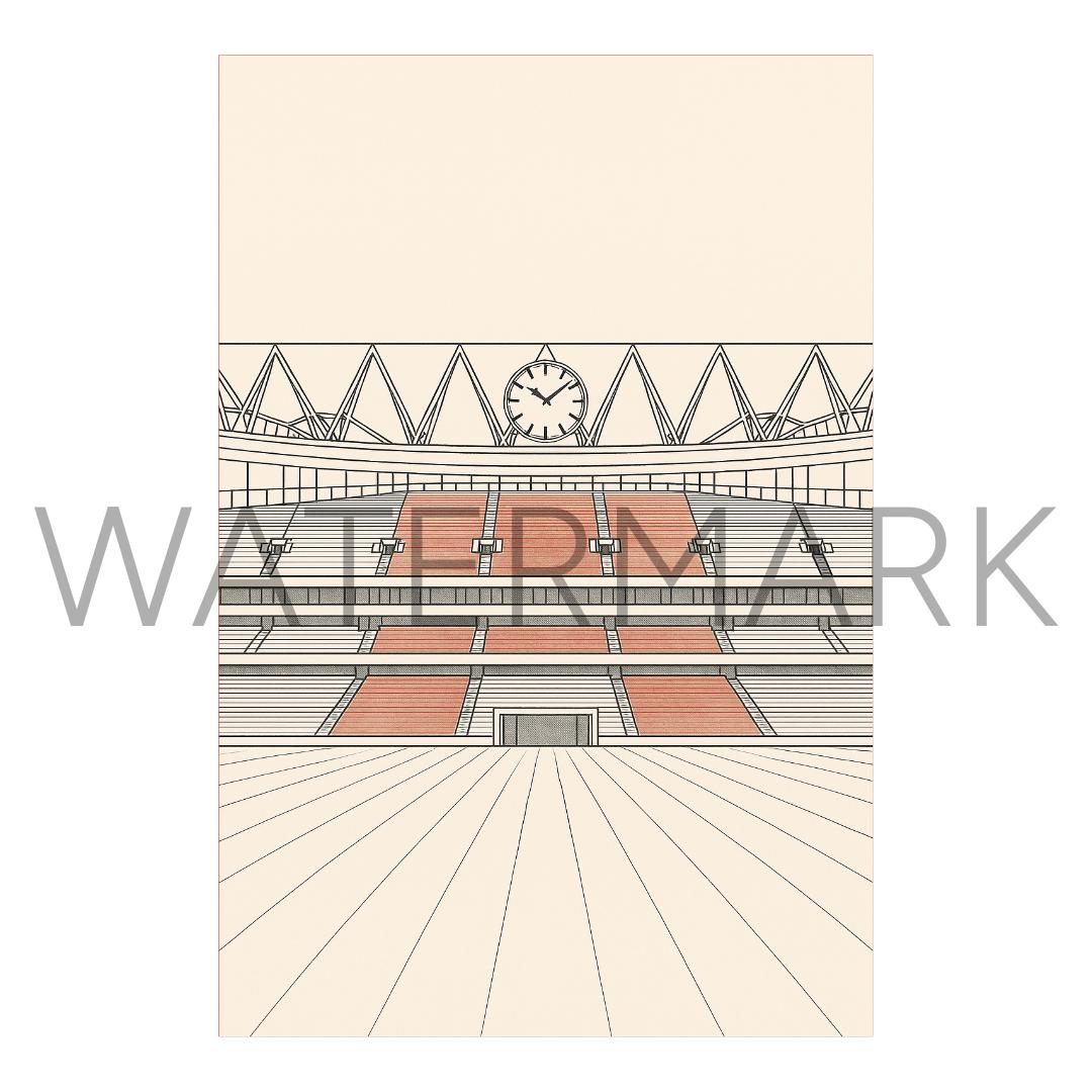 Emirates Stadium Print β Arsenal F.C. Minimalist A3 Wall Art | Architectural Football Poster | Gooner Gift | North London Football Decor