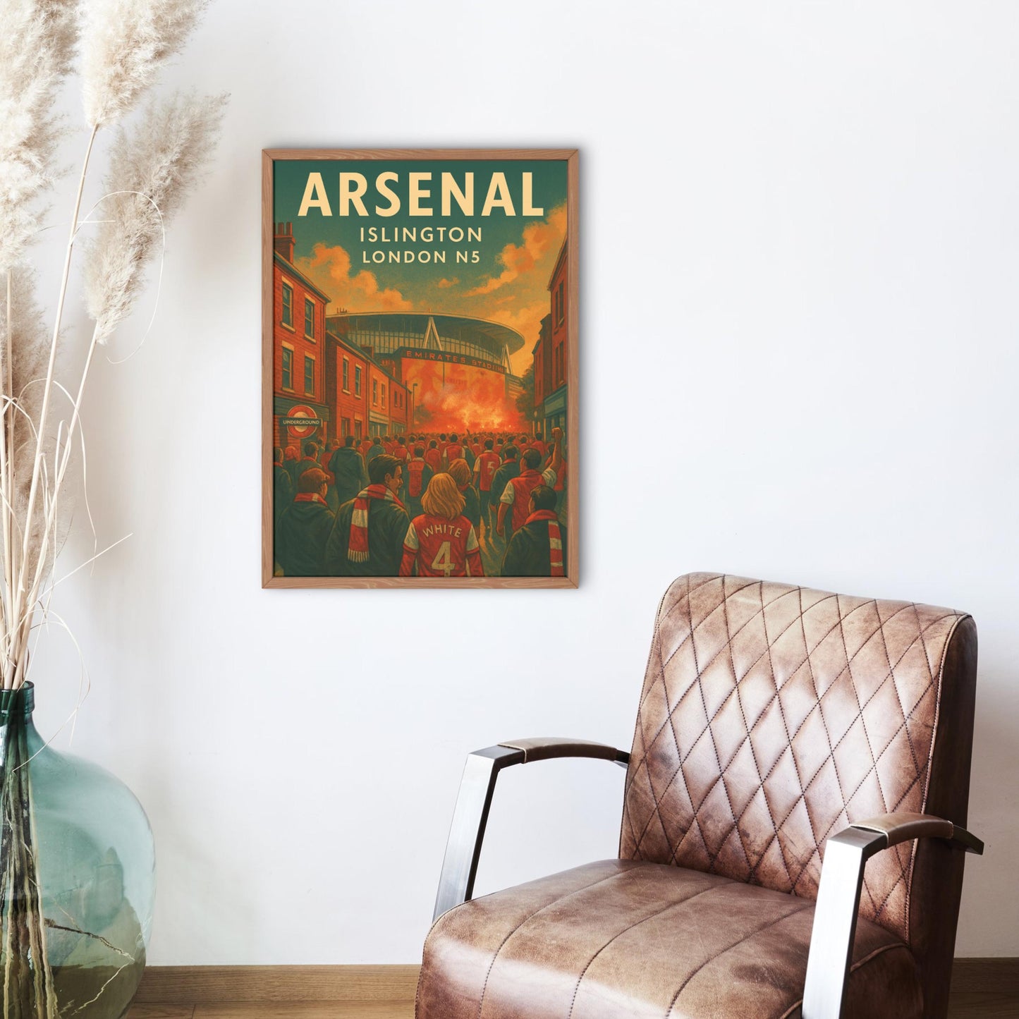 Arsenal Matchday Poster Print – Emirates Stadium Wall Art | Islington N5 Football Decor Gift for Gooners & Kids Bedrooms