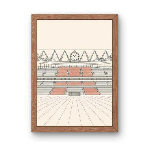 Emirates Stadium Print – Arsenal F.C. Minimalist A3 Wall Art | Architectural Football Poster | Gooner Gift | North London Football Decor