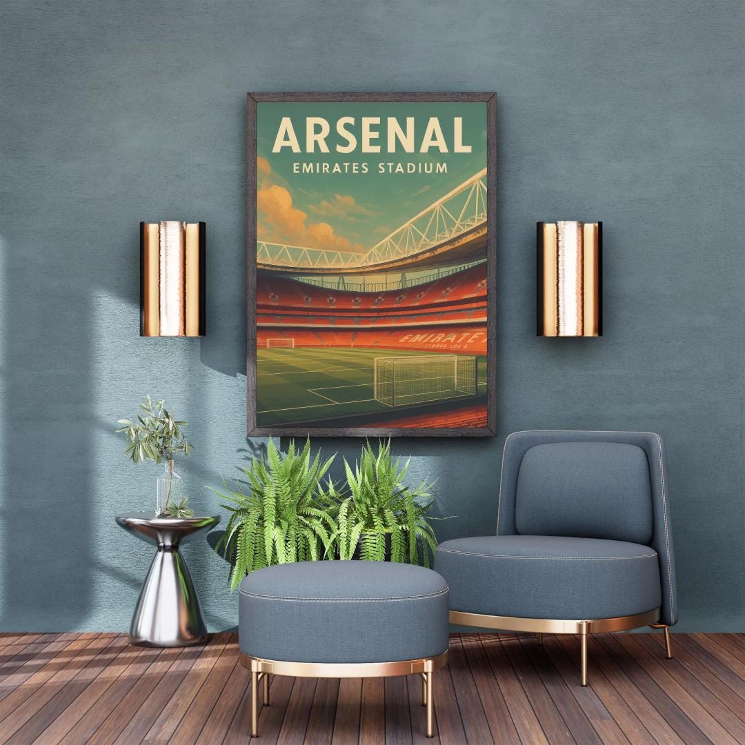 Arsenal Emirates Stadium Poster – Limited Edition - Vintage Football Wall Art | Arsenal FC Print | Gift For Arsenal Fans